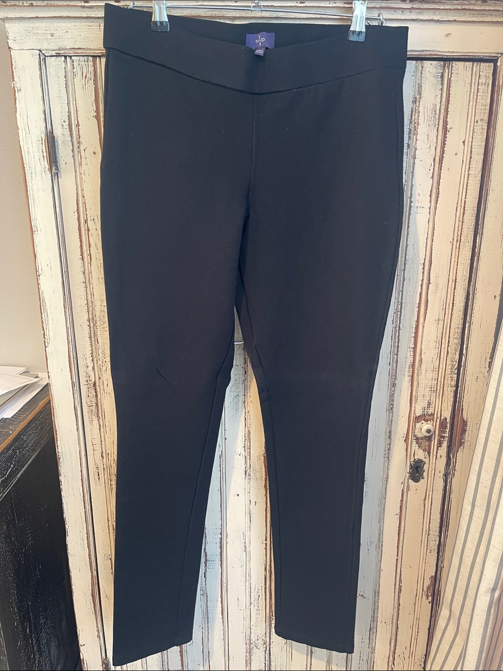 NYDJ Black Ponte Slim Ankle Pants